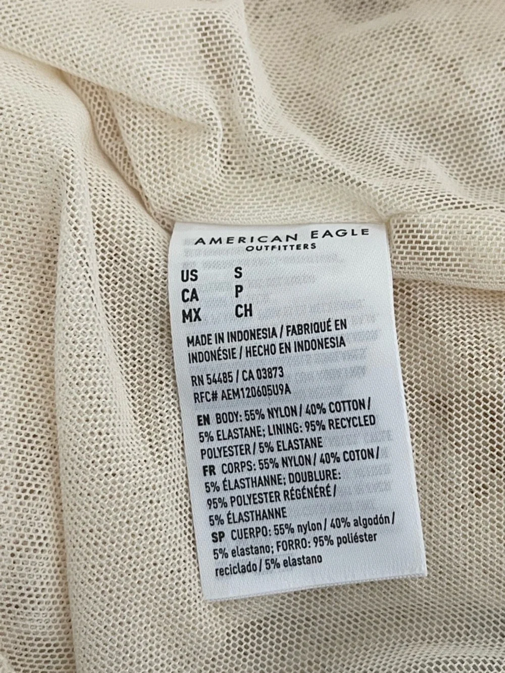 NWT American Eagle ($84.95Cad) Cream Lace V-Neck Tiered Midi to Maxi Dress - Picture 7 of 7